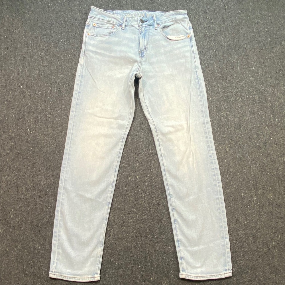 American Eagle Airflex+ Athletic Fit Jeans Sz 28 Mens Light Blue Skater Denim